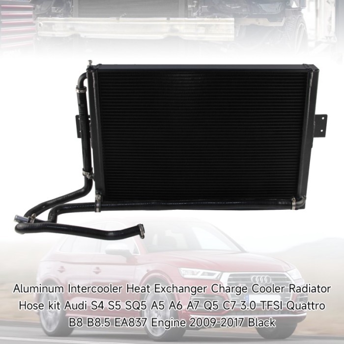 Aluminum Intercooler + Hose kit For Audi S4 S5 SQ5 A5 A6 A7 Q5 C7 3.0 TFSI B8 B8.5 EA837 Engine 200
