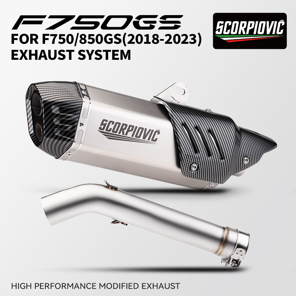 สําหรับ F750GS F850GS ผจญภัย ADV F 750 GS F 850 GS 2018 - 2023 รถจักรยานยนต์ไอเสีย Escape Muffler กลาง Link ท่อท่อไอเสีย