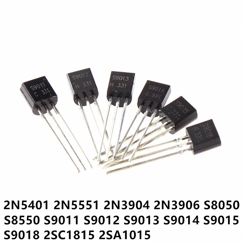 100 ชิ้น/ล็อต S9012 S9013 S9014 S9015 S9018 TO-92 Triode ทรานซิสเตอร์ในสายใหม่ NPN PNP 9013 9014 901