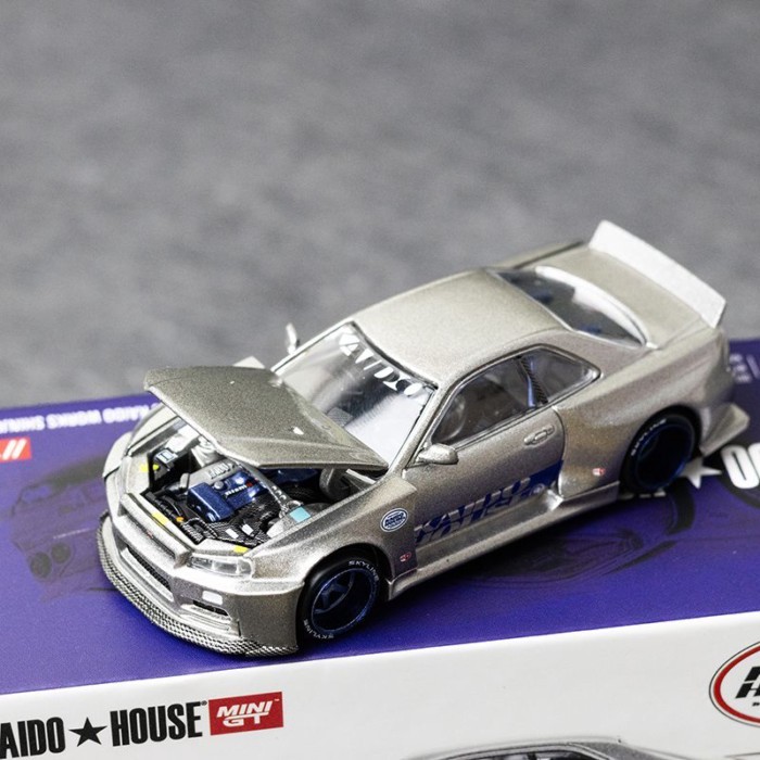 KAIDO HOUSE+MINI GT 1: 64 #143尼桑天际线R34可开盖合金汽车模型