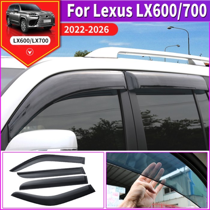 For Toyota Lexus LX600 LX 600 700 2022-2026 Car Window Rain Visor Anti-Rain Ventilation Exterior Up
