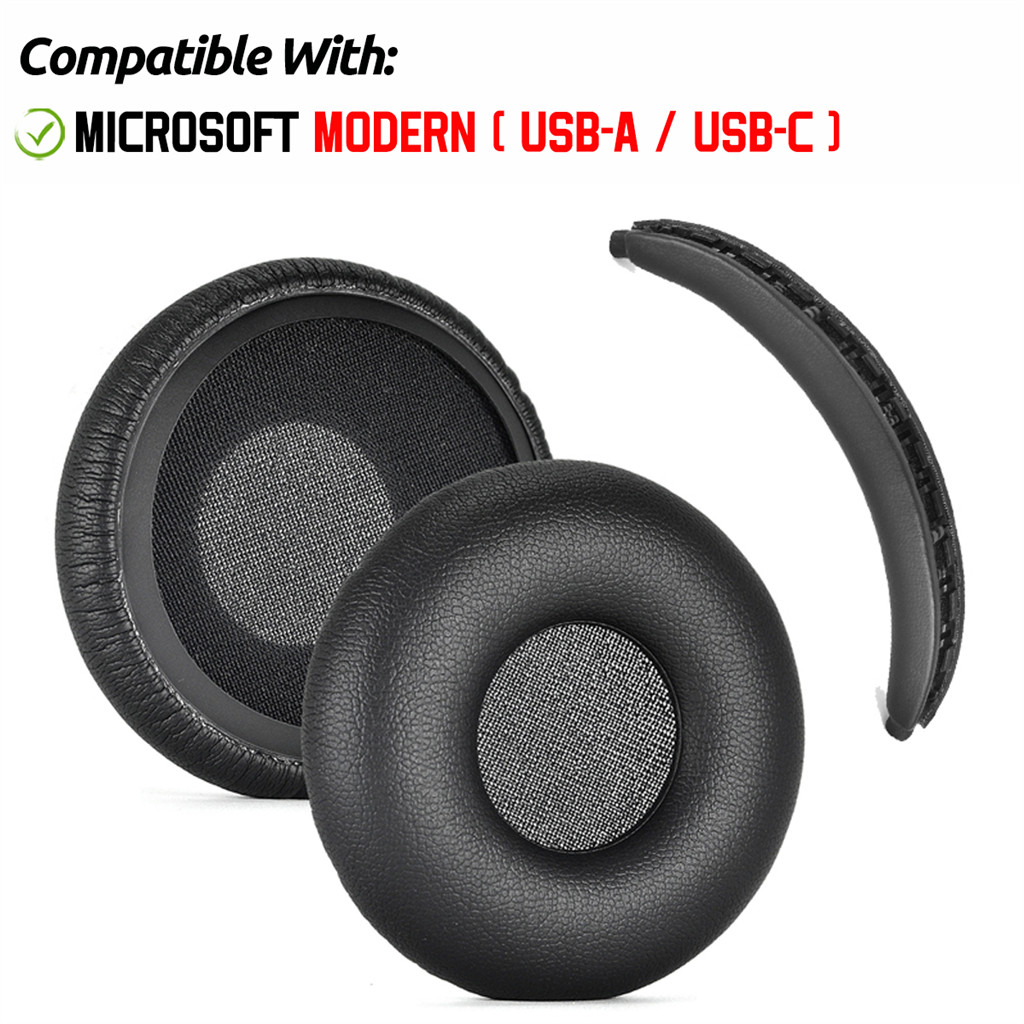 สําหรับ Microsoft Modern Wireless USB-A USB-C หูฟังแถบคาดศีรษะ Head Band Beam Earpads เบาะฟองน้ําชุดหูฟัง Earmuffs เปลี่ยนฝาครอบ