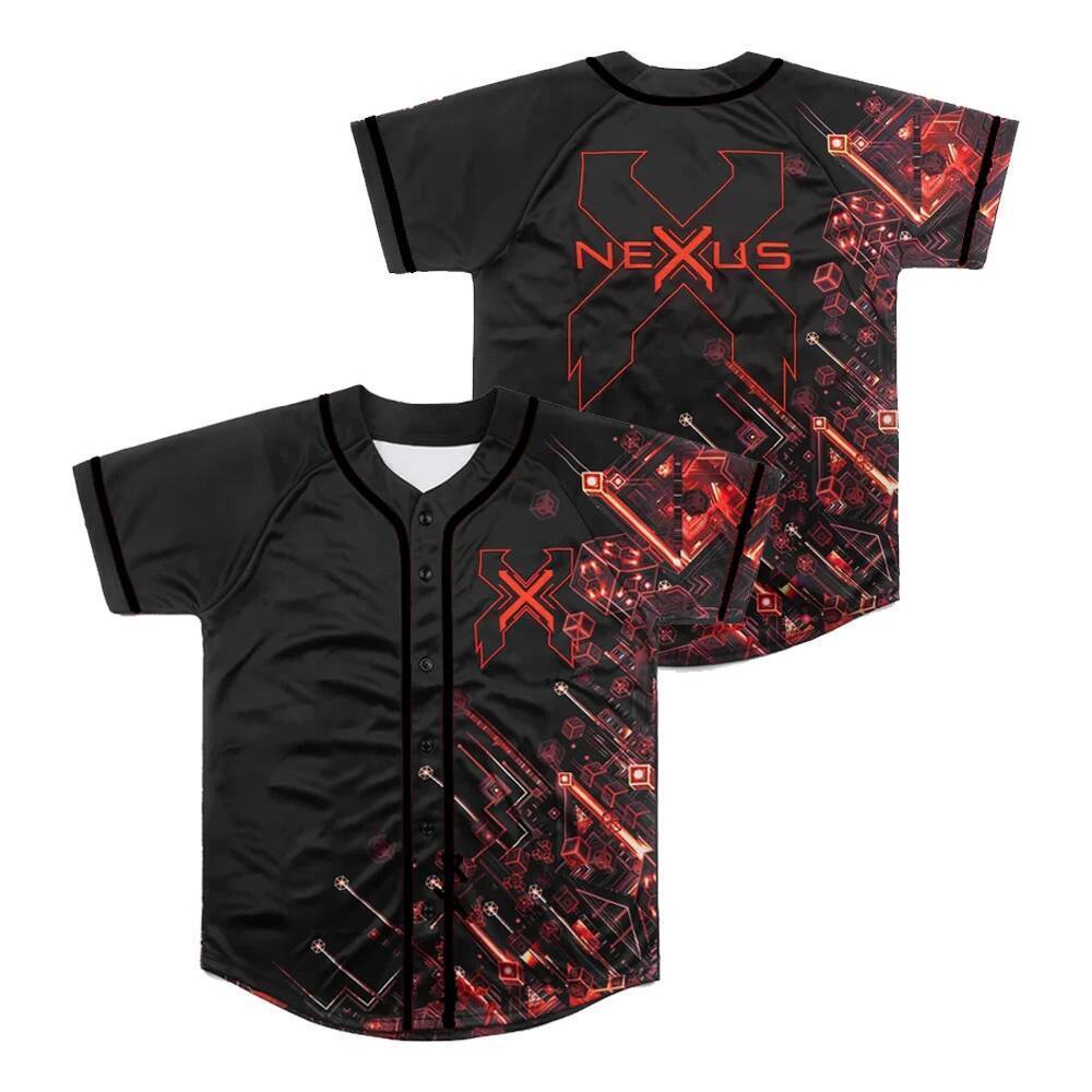 EXCISION Nexus Tour เบสบอล Jersey Tops V คอแขนสั้นเสื้อผู้ชายผู้หญิง Streetwear Hip Hop เสื้อผ้า