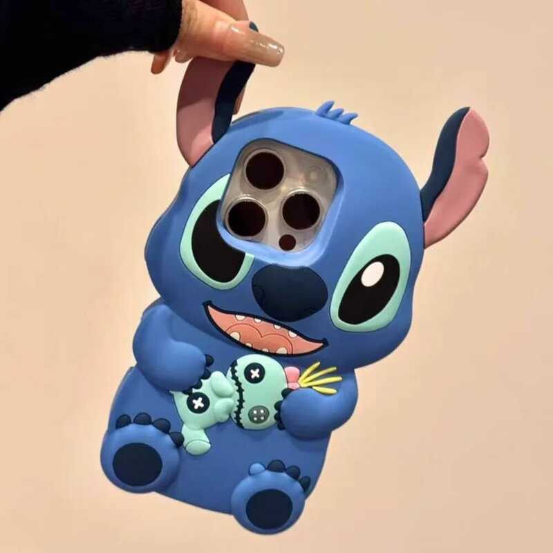 ▥ Disney Phone Case Big Ea Stitch Lilo Fo Iphone Ai 16 Plus 15 14 13 11 12 Max 17 Po 16E 3D Cat