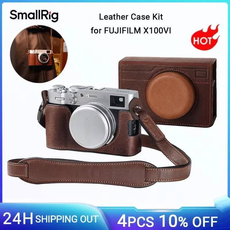 SmallRig X100VI Leather Case Kit for FUJIFILM X100VI, รวมหนัง Half Case, Flip Case Cover และสายคล้อง