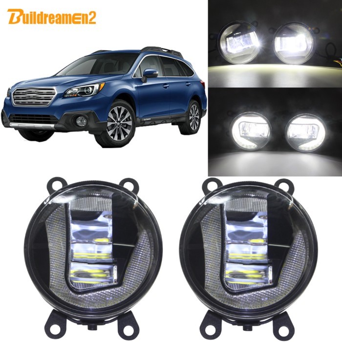 Buildreamen2 For Subaru Outback 2010 2011 2012 Car H11 LED Projector Front Fog Light + Daytime Runn