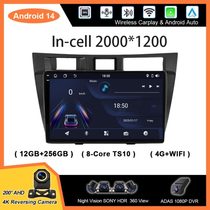 Android Auto Carplay Car For Toyota Mark II 9 X100 2000 -2007 Auto Radio Multimidia Player GPS Navi