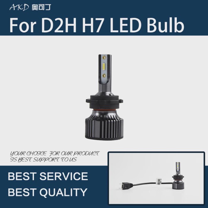 Car Lights For D2H H7 Type Integrated Design LED Headlights Bulb 6000K-6500K 30W Energy Saving High