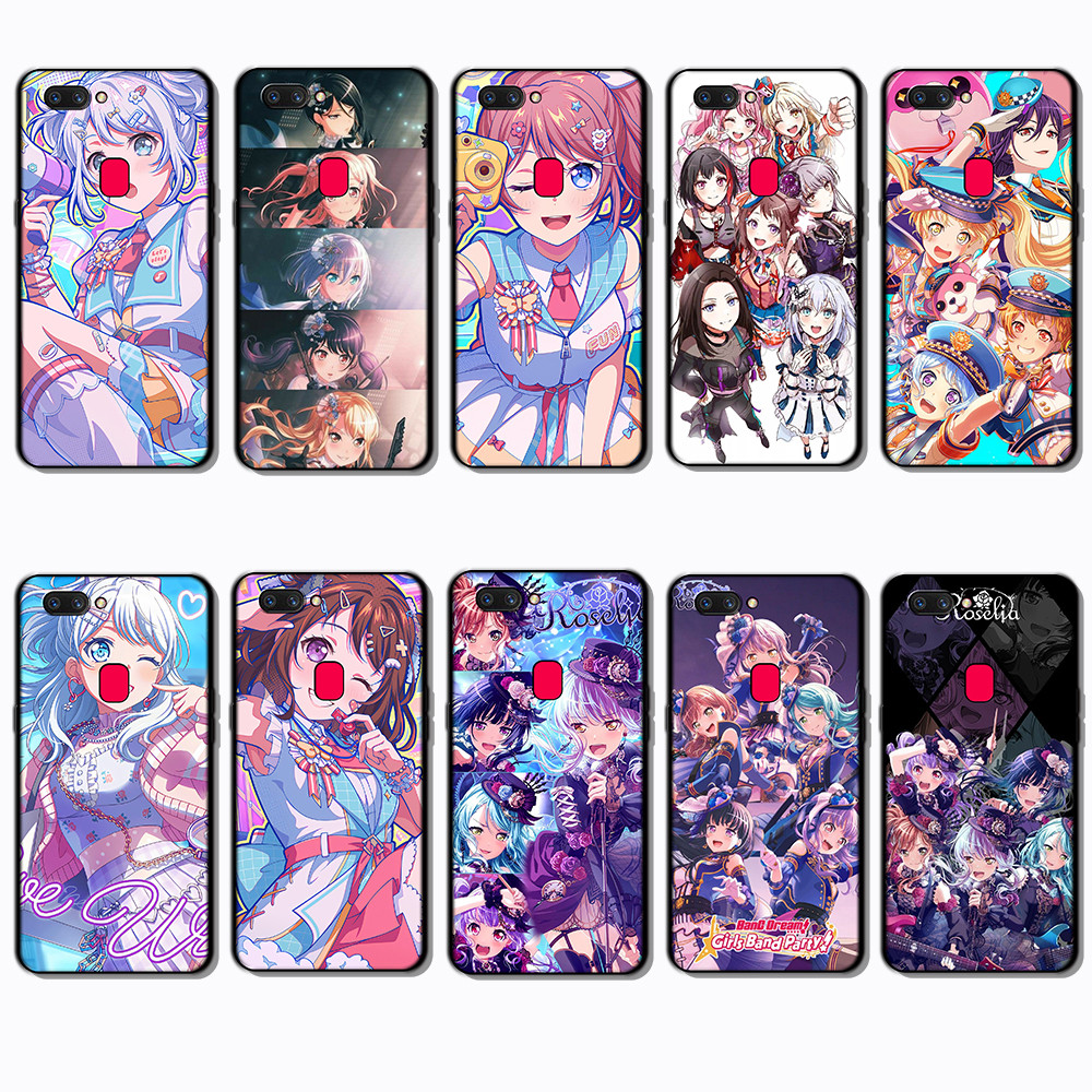 สําหรับ OPPO A1 A1K A3S A5 A5S A7 A8 A9 A11 bang dream Classic Black Edge TPU Soft Case | Full Wrap 
