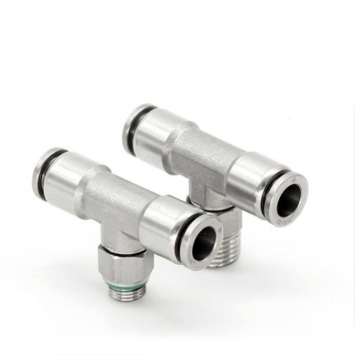 10pcs PB6-M5,PB6-01,PB6-02,PB8-01,PB10-02,304 Stainless Steel Tee Male Connector