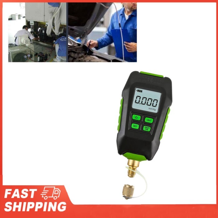Digital Vacuum Gauge 7/16inch 20UNF Interface Backlit Display Vacuum Micron Meter for Atmospheric E