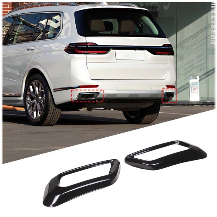 For 2019+M sports model BMW X5 G05 X7 G07 car tail pipe exhaust output decorative frame stainless s