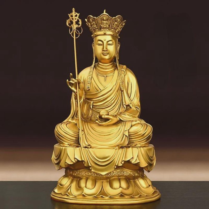 Copper Earth Store King Statue Home Living Room Office Buddha Hall Lotus Home Crafts