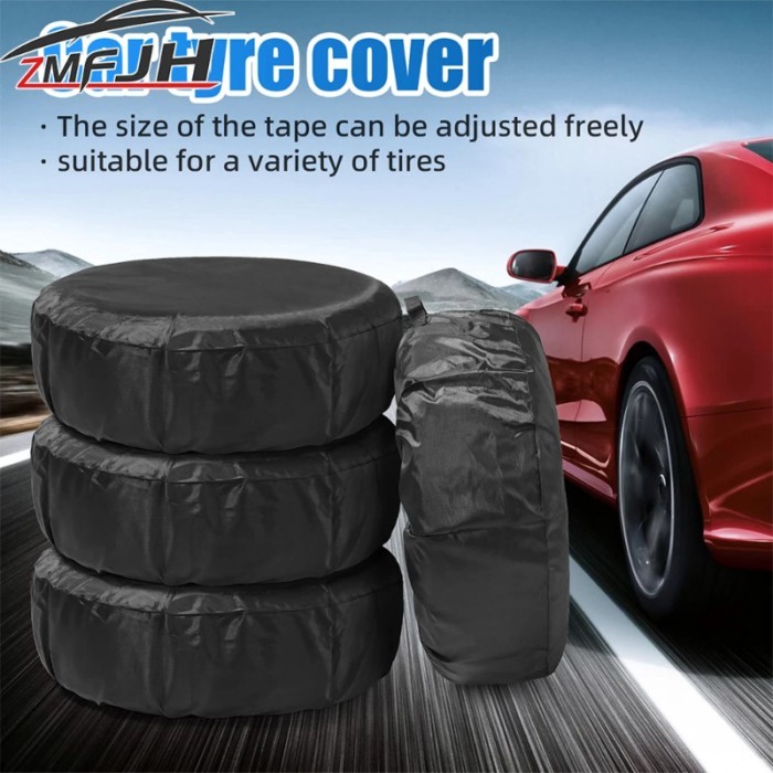 1/2/3/4PCS Car Spare Tire Cover Polyester Car Auto Wheel Tire Cover Protector Vehicle Tyre Wheel Co