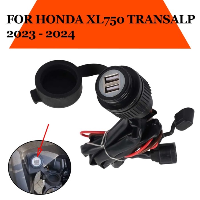 Motorcycle Dual USB DC Outlet For Honda XL750 Transalp XL 750 XL Transalp750 750XL 2023 2024 Conver