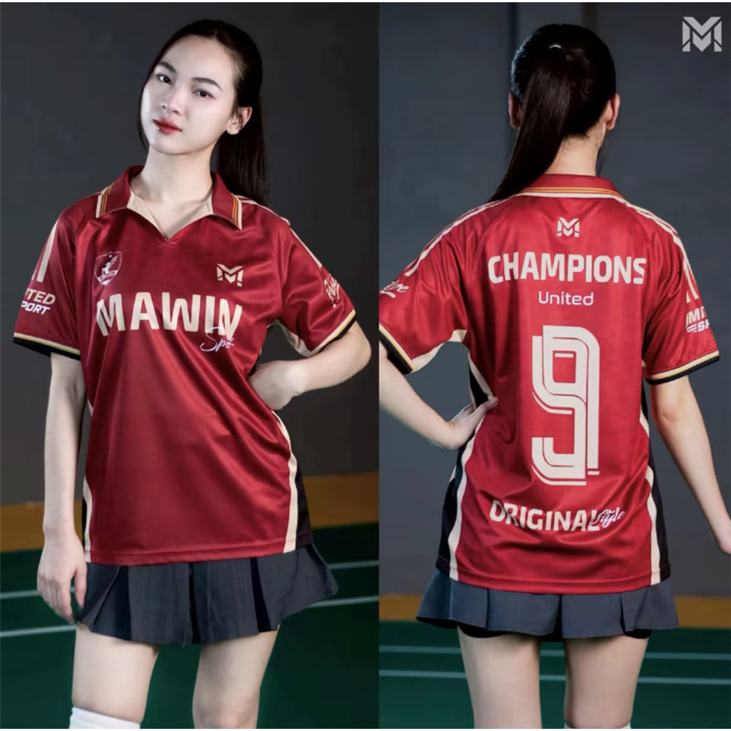 เสื้อโปโล MAWIN ELITE ONE สไตล์ยูนisex พิมพ์ลายเอกลักษณ์
