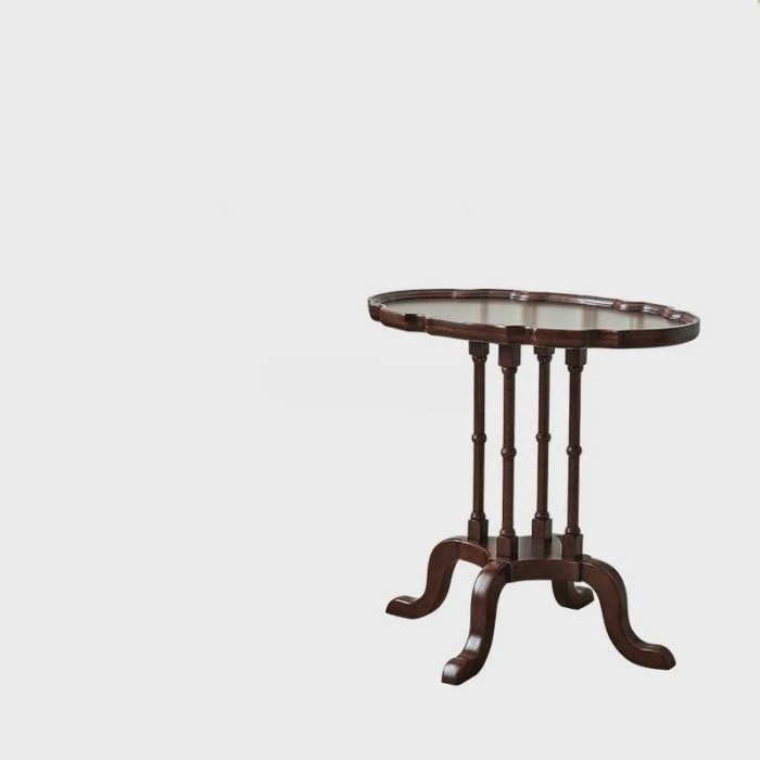 French retro side few oval all solid wood bed side sofa corner few ancient style