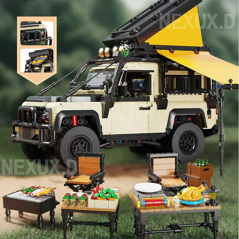 Qizhile 8101 Outdoor Camper Land Rover Guard Building Blocks ประกอบ Boy Off-Road รุ่นรถของเล่นของขวั