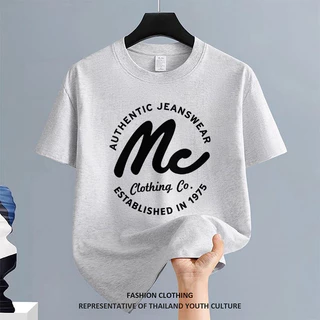 1326 เสื้อยืด สีดําแขนสั้น เสื้อยืดผู้ชาย สตรีทแฟชั่น NEW YEAR ลายการ์ตูน Christmas ผู้ชาย OVERSIZE COOL สีขาว-ดำ คอกลม