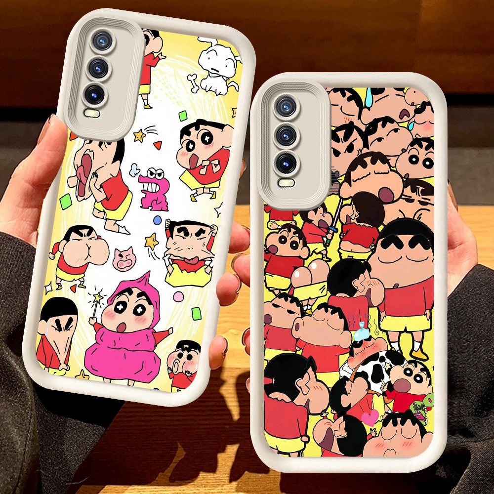 G-66 Crayon Shinchan Casing สําหรับ VIVO Y20s S1 Pro Y20 Y20i Y12s Y11s Y66 สีดําและสีขาว