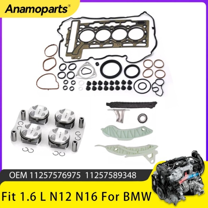 Engine parts Full Gasket Piston Set Set Timing Chain Kit Fit 1.6L N12B16A N16B16A FOR BMW mini R55