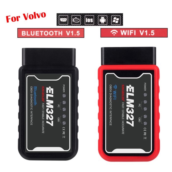 V1.5 PIC25K80 WIFI Bluetooth ELM327 OBD2 Scanner for Volvo XC90 XC60 V40 V60 V90 D2 D4 D5 S90 S80 S