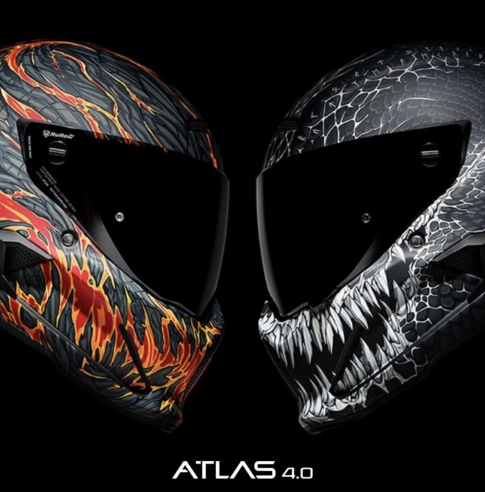 Original Ruroc Atlas 4.0 Carbon Fibre Motorcycle Helmet ECE DOT Approved Full Face Racing Helmet Ca