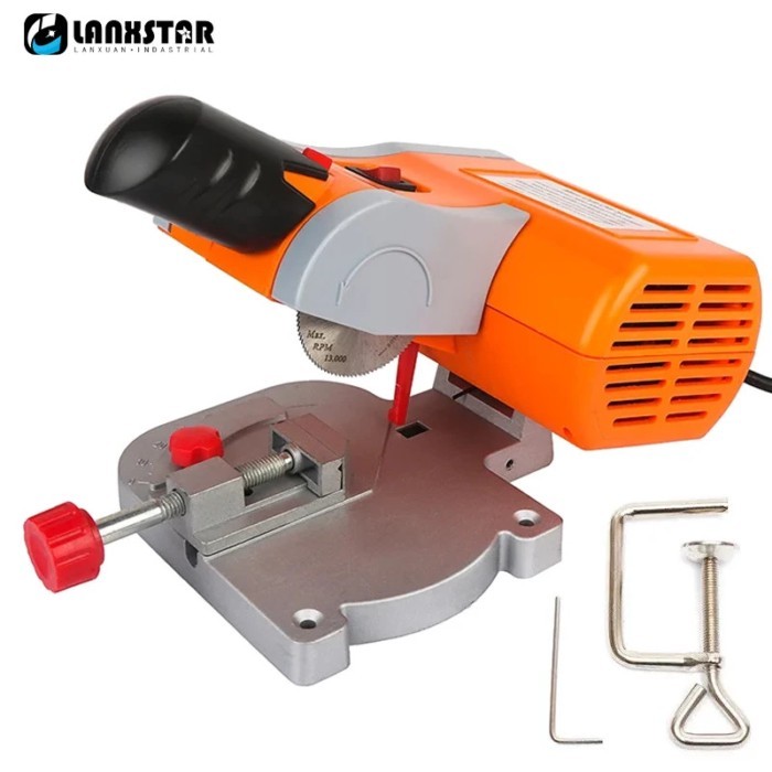 0-45° Mini Bench Cut-off Cross Cut Saw Blade 7800RPM Soft Metals Wood Plastic Table Saw Miter Angle