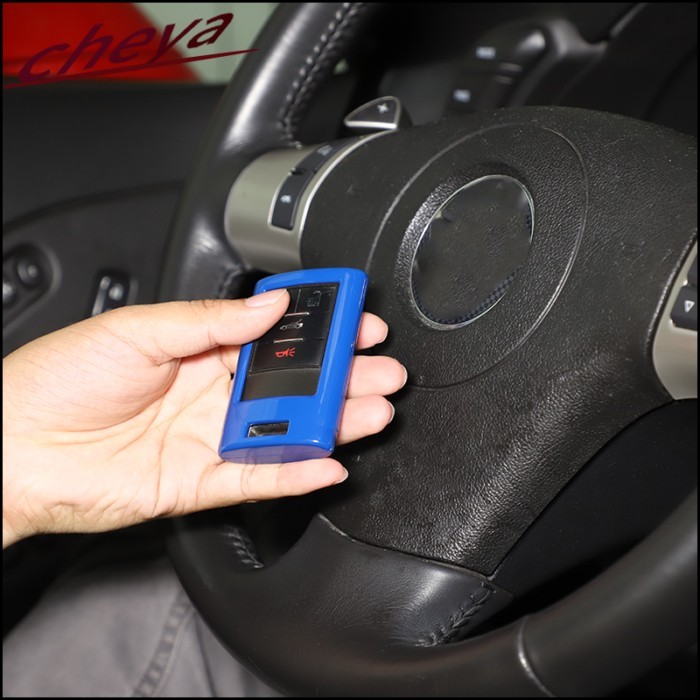 For Chevrolet Corvette ZR1 Z06 C6 C7 2005-2019 Carbon Fiber Car Remote Key Fob Case Cover For Cadil