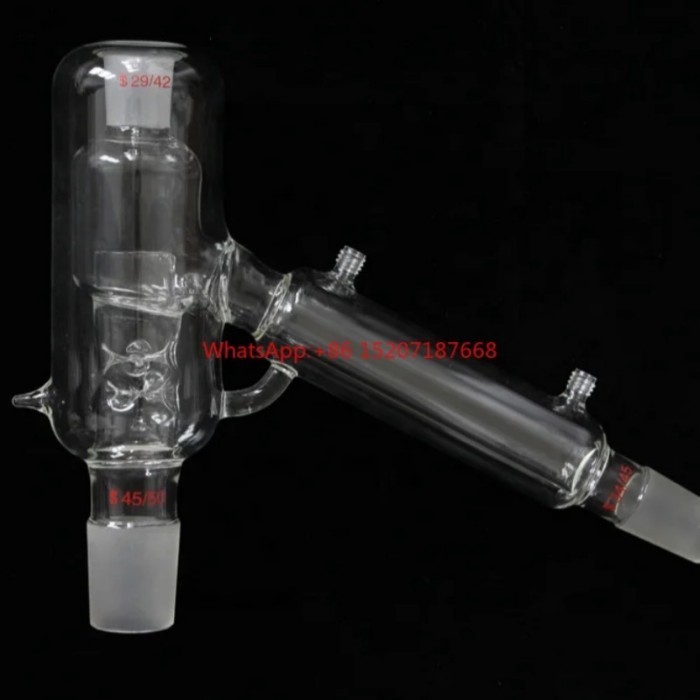 Glass Short Path Distillation Head Anti Reflux 5L 60 Degree with Thermometer Port 29/42