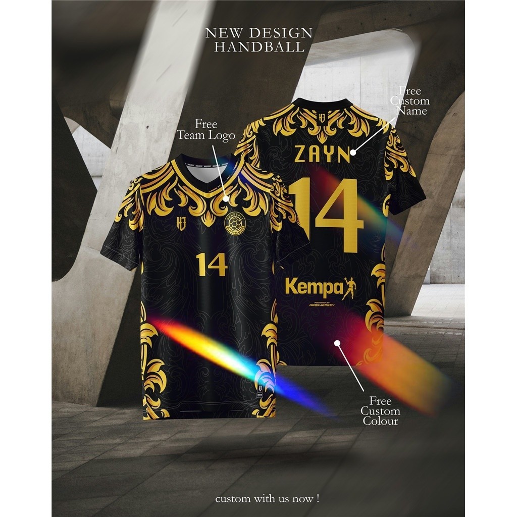 ใหม่ 2026 ใหม่แฮนด์บอลระเหิดย์ฟรีที่กําหนดเองชื่อจํานวน Baju Jersey Bola สําหรับผู้ชายผู้หญิง