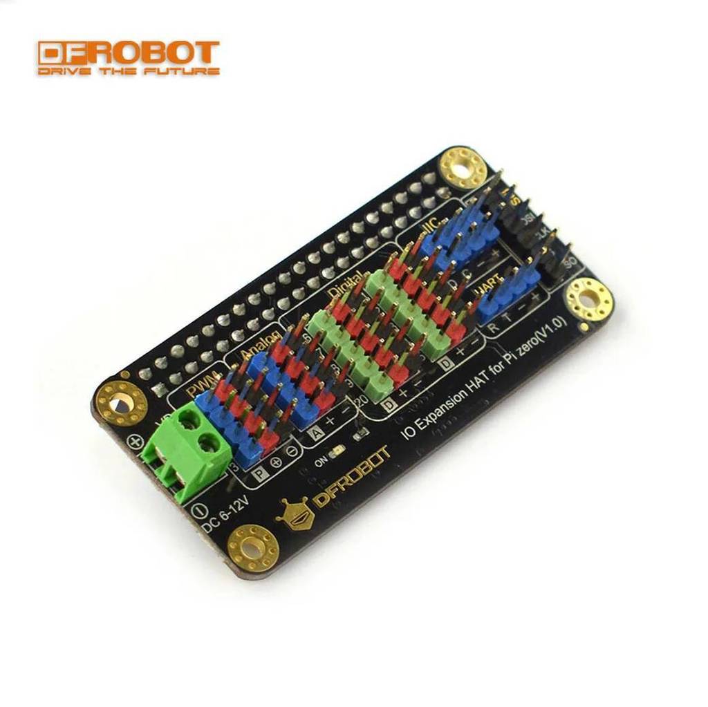 DFRobot IO ขยายหมวกขยายสําหรับ Raspberry Pi 5/Zero/Zero W/4B/3B + MCU STM32F030 พร้อม PWM I2C UART S