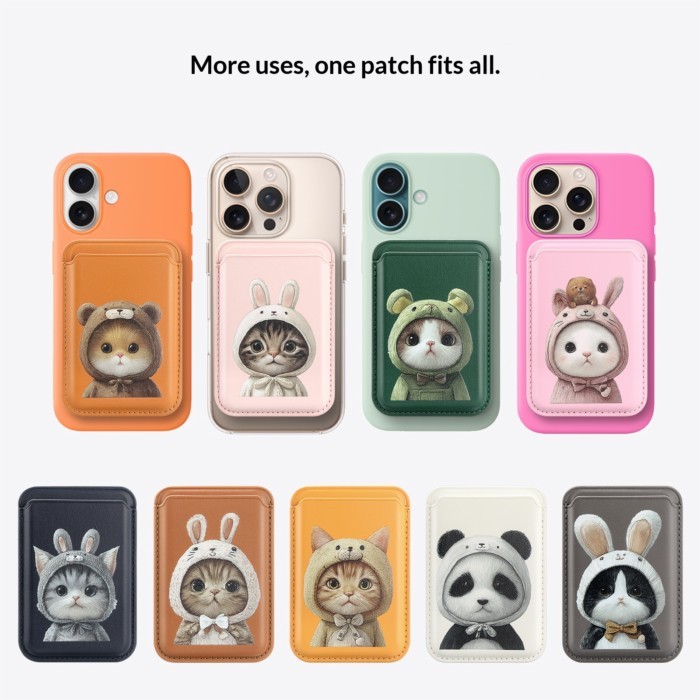 กระเป๋าใส่บัตรแม่เหล็กลายการ์ตูนน่ารักสําหรับ ไอโฟน 17 ชุด | N52 Strong Magnet PU Leather MagSafe Wa