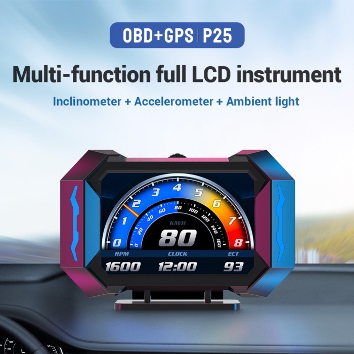 OBD2 Gauge Car HUD Head Up Display Gauge Display Tachometer Gauge Multi-function Digital OBDII Spee
