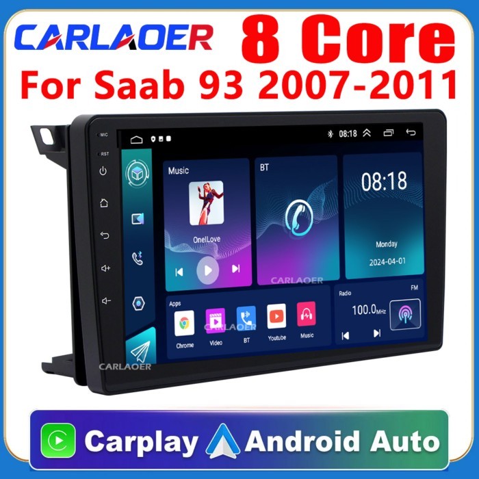 9 inch Android 13 Car Radio for Saab 93 2007-2011 Special Multimedia Vedio Player Carplay GPS Smart