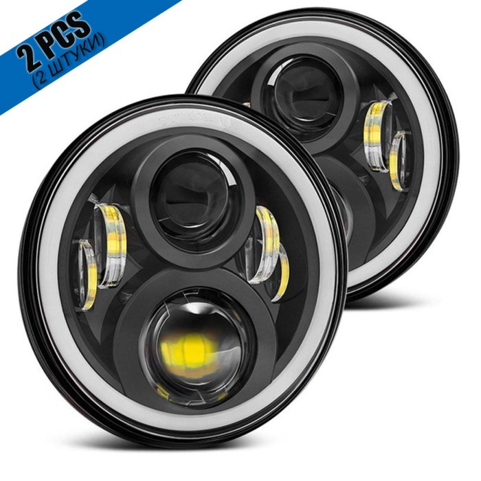 For Lada Niva 4X4 Uaz Hunter Hummer Headlamp 7inch Front headlights For UAZ Ural, Niva lada 4x4, Lo