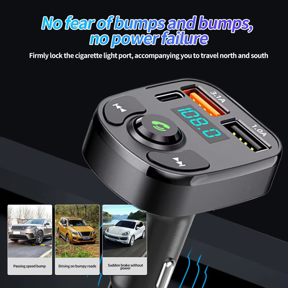 （ สินค้าขายร้อน ）3 IN 1 Dual USB Port Car Charger Bluetooth 5.0 เครื่องส่งสัญญาณ FM เครื่องเล่น MP3 ไดรฟ์ USB AUX อะแดปเตอร์เพลง ราคา ถูกที่สุด ดีลบีเคเค แกลเลอรีภาพที่ 2