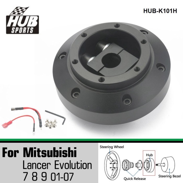 Hubsport Steering Wheel Short Slim Thin Hub Adapter For Mitsubishi Evo 7 8 9 HUB-K101H