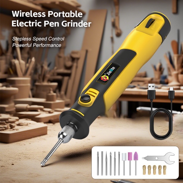 Cordless Rotary Tool Handheld Mini Drill Stepless Speed Control Power Rotary Tool for Jade Polishin