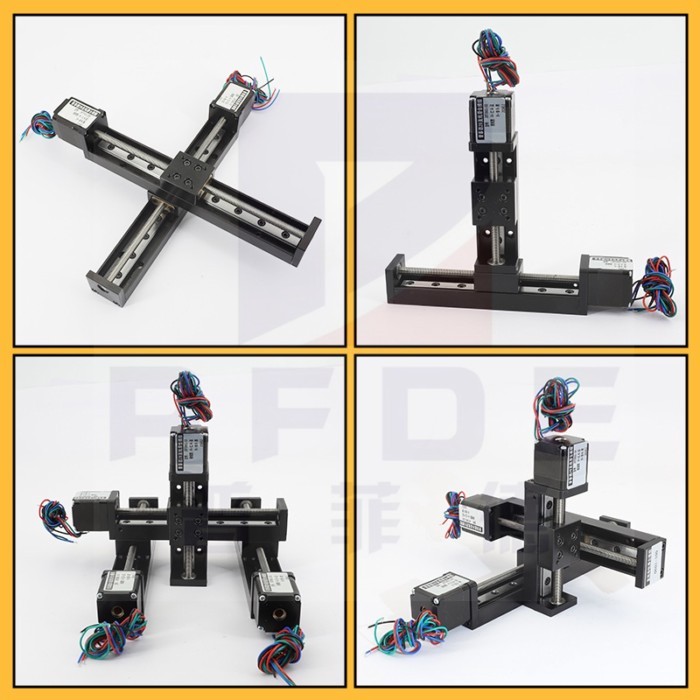 DIY  Mini T-type Sliding Table Rail Linear Rail Stage 50-300mm Stroke Nema11 28mm Stepper Motor for