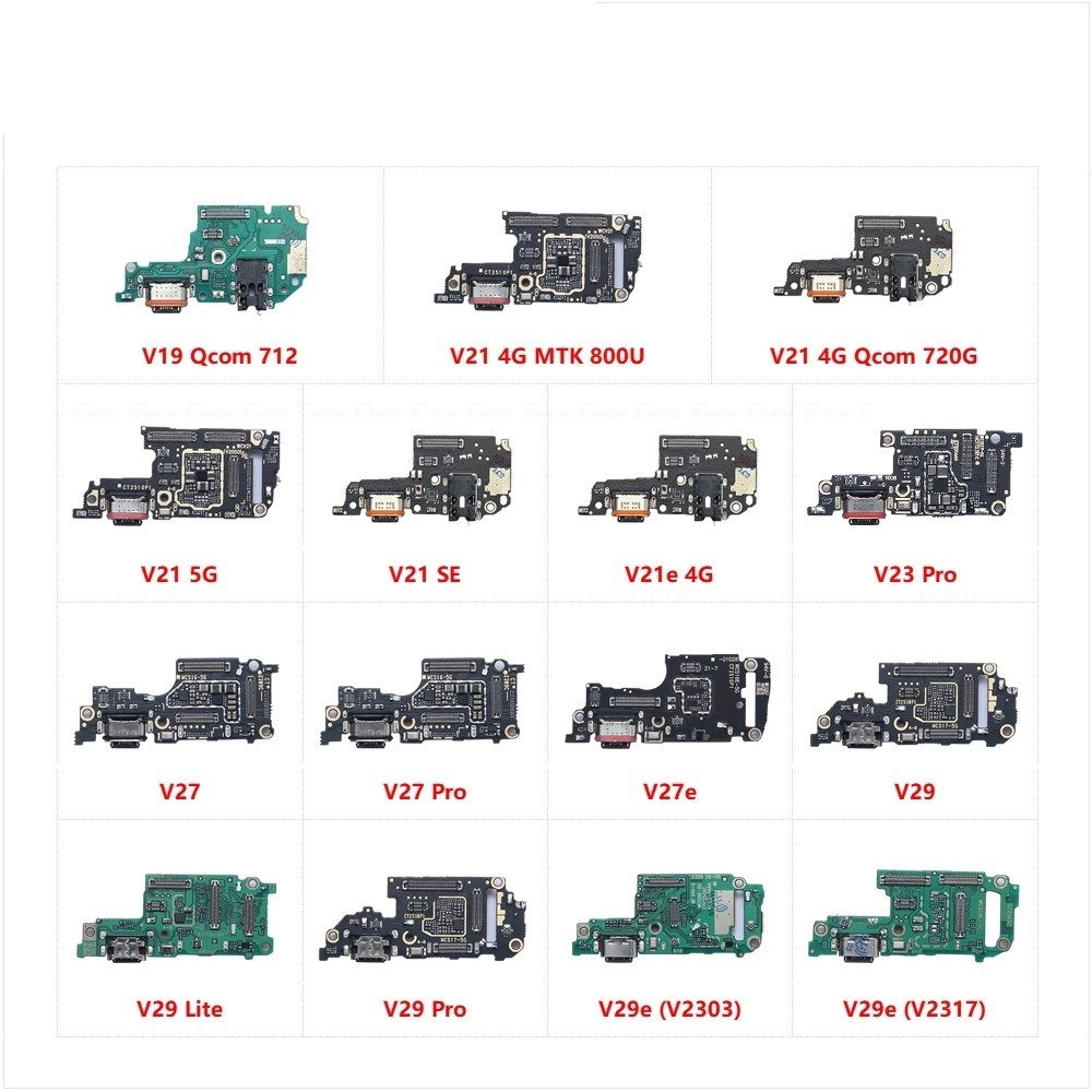 Charger Board Flex Cable Parts สําหรับ Vivo V19 V21 4G MTK 800U Qcom SE V21e V23 Pro V27 V27e V29 Li