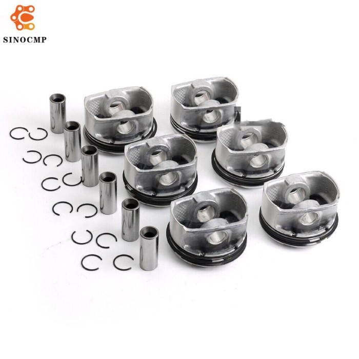 Pistons Rings Set w/Pins Compression Ratio 10.7:1 11257558528 11257559434 For BMW E90 E60 E83 128i