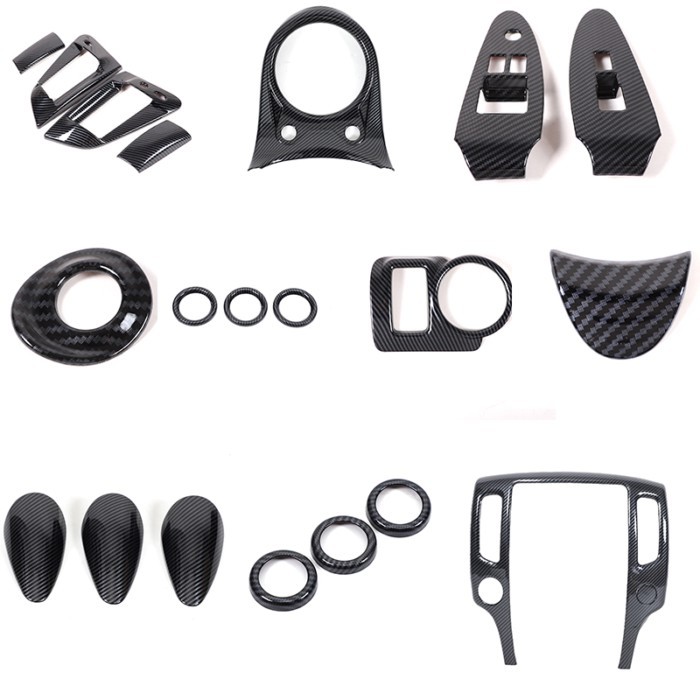 For Nissan 370Z Z34 2009-UP Carbon Fiber Gear Lift Window Door Handle Water Cup Central Control Int