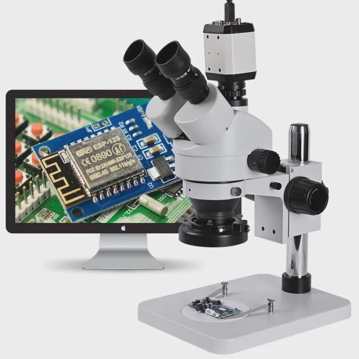 Zoom 7-45x Stereo Microscope Mobile Phone Trinocular 1080P USB CVBS VGA  +1/3 Adapter Scanning Elec