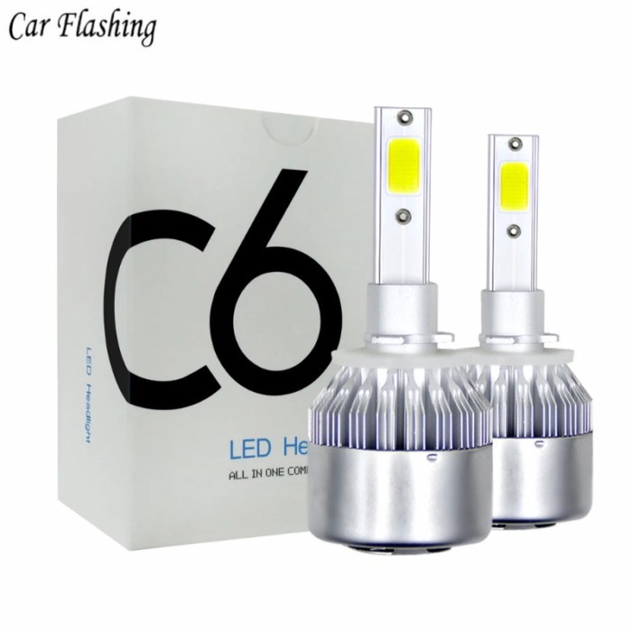2PCS C6 LED Car Headlights 36W 3600LM COB Auto Headlamp Bulbs H1 H3 H4 H7 H11 H13 880 9004 9005 900