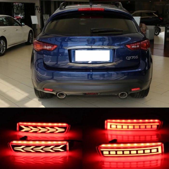 1 Set LED For Infiniti QX70 2013 2014 2015 2016 2017 2018 Reflector Lamp Rear Fog Lamp Bumper Light