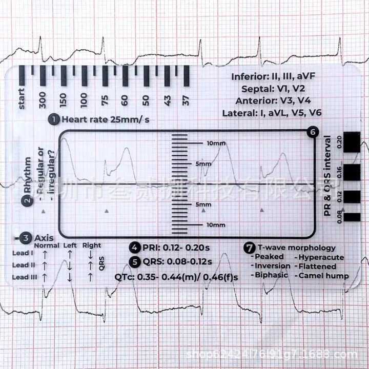 สินค้าใหม่ ECG 7 Step Ruler Heartbeat ECG สังเกต 7 Step Ruler Creative