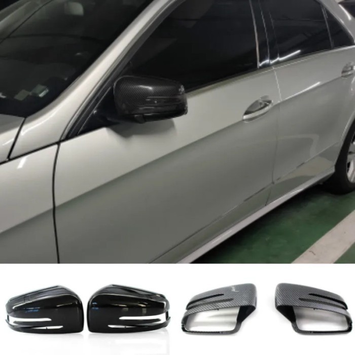 2pcs Replacement Carbon Fiber Pattern Rearview side Mirror cover caps For Mercedes Benz W176 W246 W