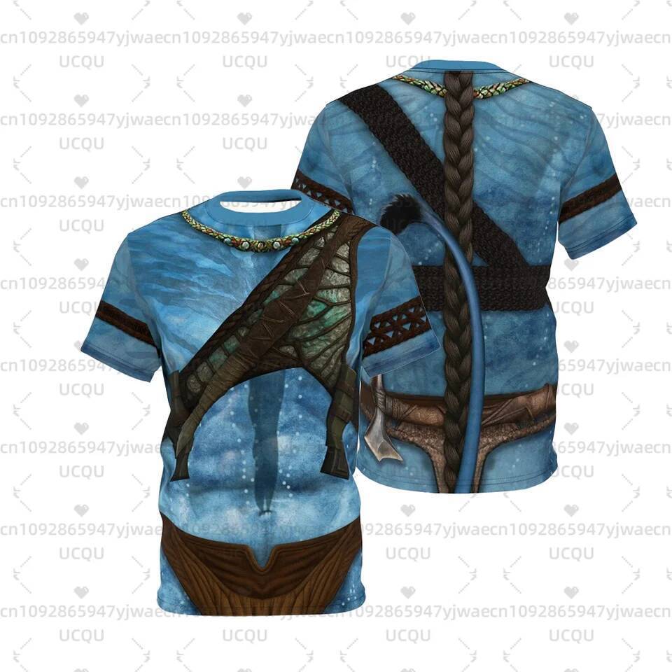 เสื้อยืด Avatar Fire และ Ash ภาพพิมพ์ 3D Full Over สำหรับคอสเพลย์ Jake Sully จาก Avatar เหมาะกับทั้ง