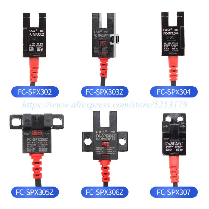 1PC New Original  F&C FC-SPX302Z 303Z 304Z 305Z 306Z 307Z  5mm Wide Slot Photoelectric Switch Senso